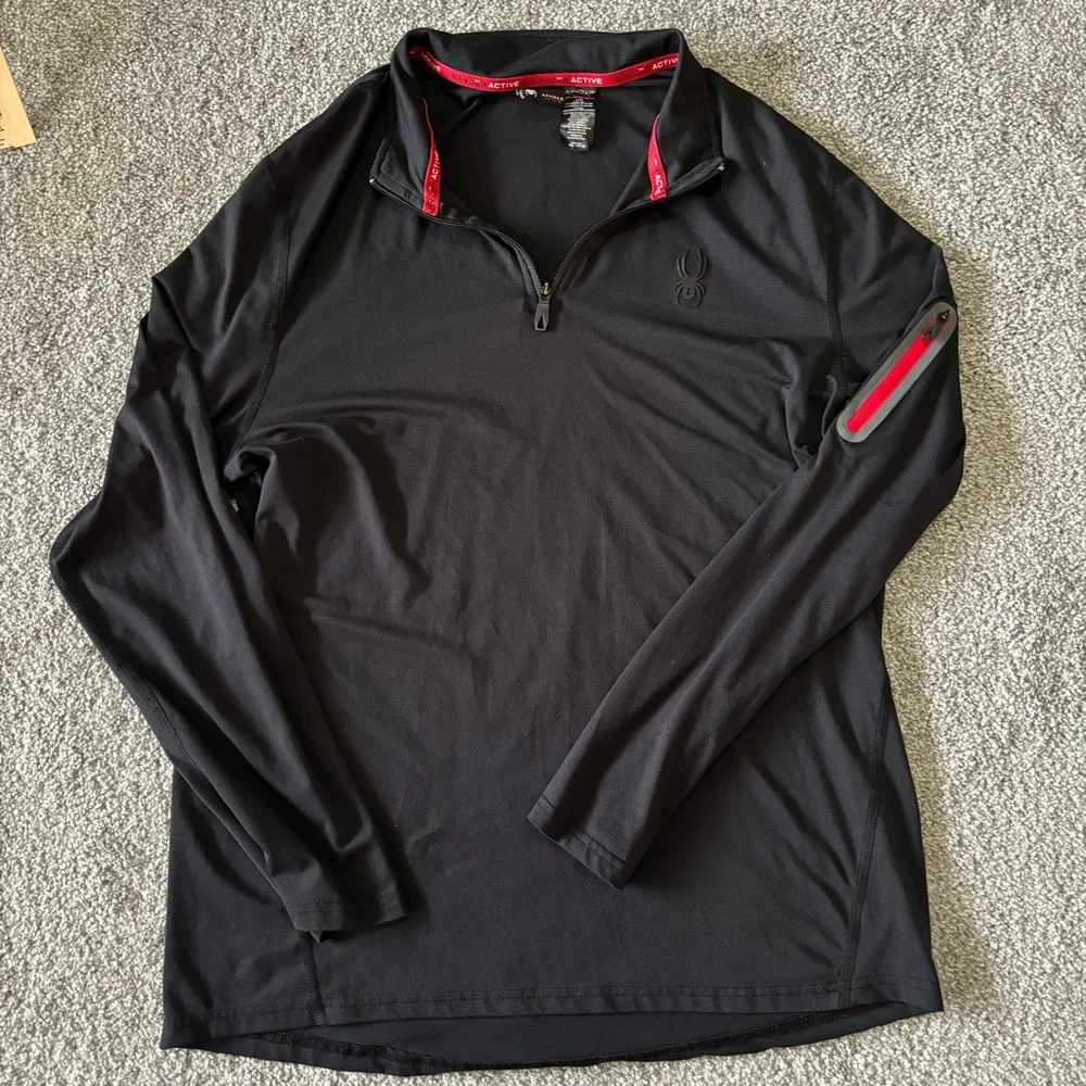 Spyder‎ jacket mens large black lightweight pullover athletic performance wear